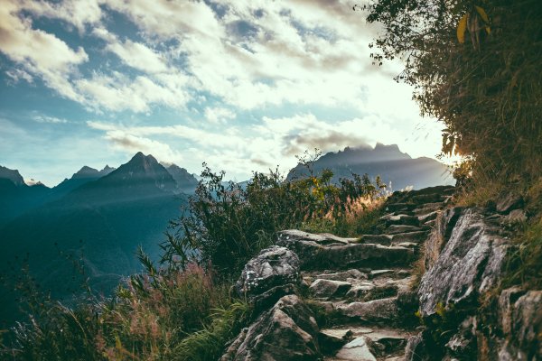 Hikers on the Short Inca Trail to Machu Picchu